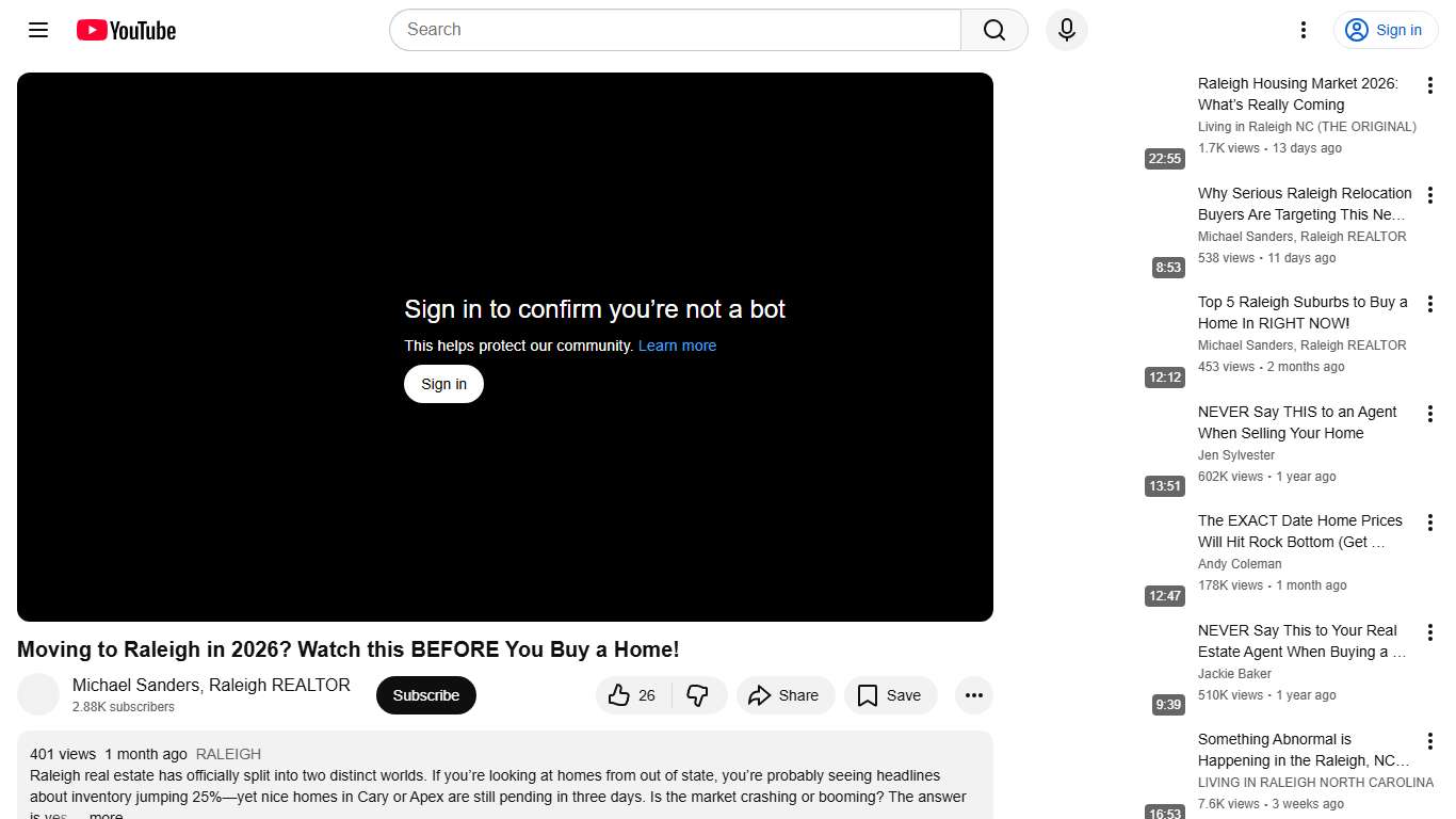 Moving to Raleigh in 2026? Watch this BEFORE You Buy a Home! - YouTube